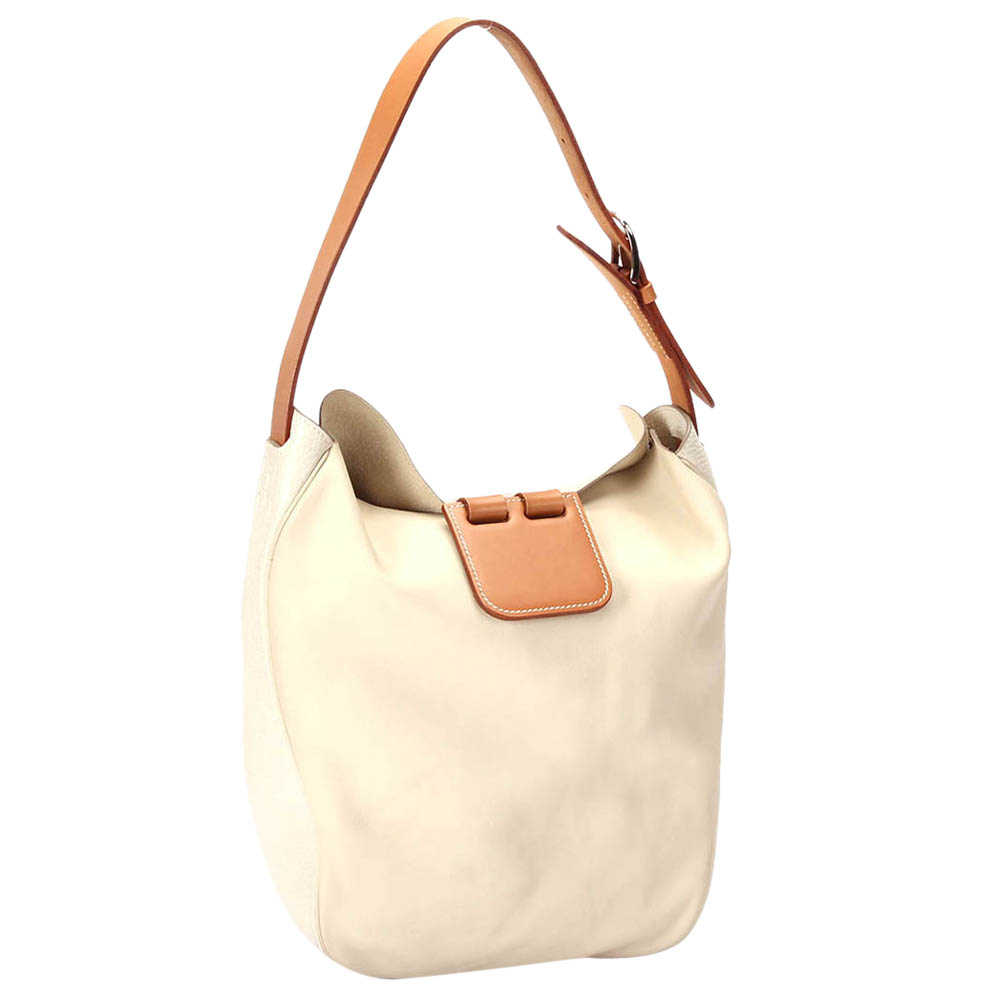 

Hermes White Leather Virevolte Shoulder Bag