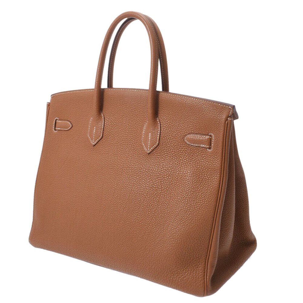

Hermes Brown Togo Leather Palladium Hardware Birkin 35 Bag