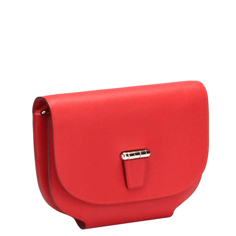 

Hermes Red Leather Convoyeur Crossbody Bag