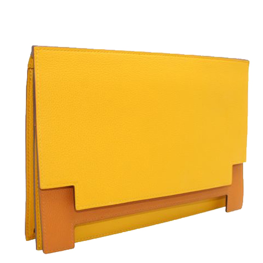 

Hermes Yellow Calf Leather Multiplis Clutch Bag