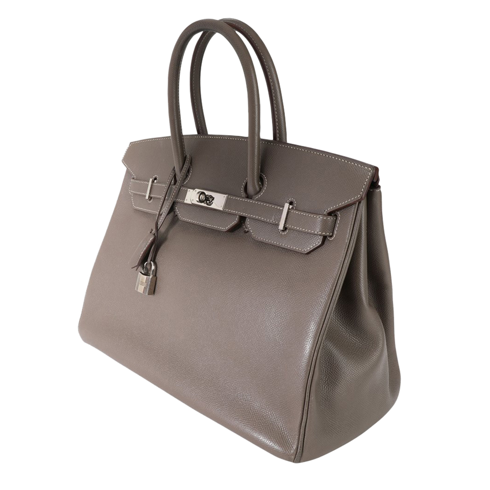 

Hermes Grey Epsom Leather Palladium Hardware Birkin 35 Bag