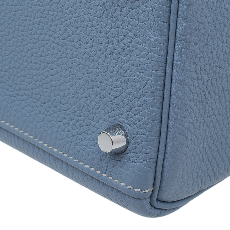 Hermès Blue Atoll Togo Kelly Retourne 32cm Palladium Hardware