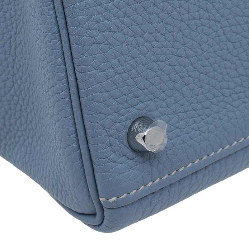 Hermès Blue Atoll Togo Kelly Retourne 32cm Palladium Hardware