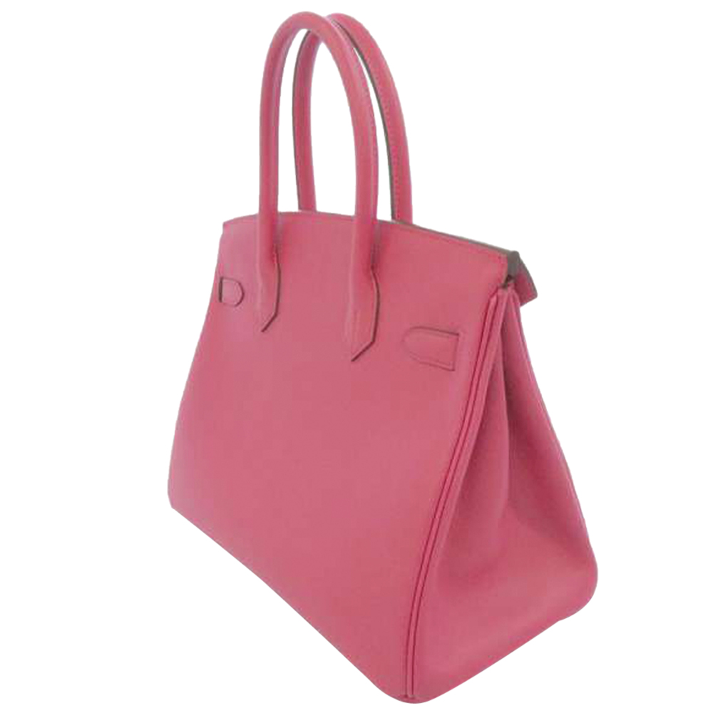 

Hermes Pink Epsom Leather Palladium Hardware Birkin 30 Bag