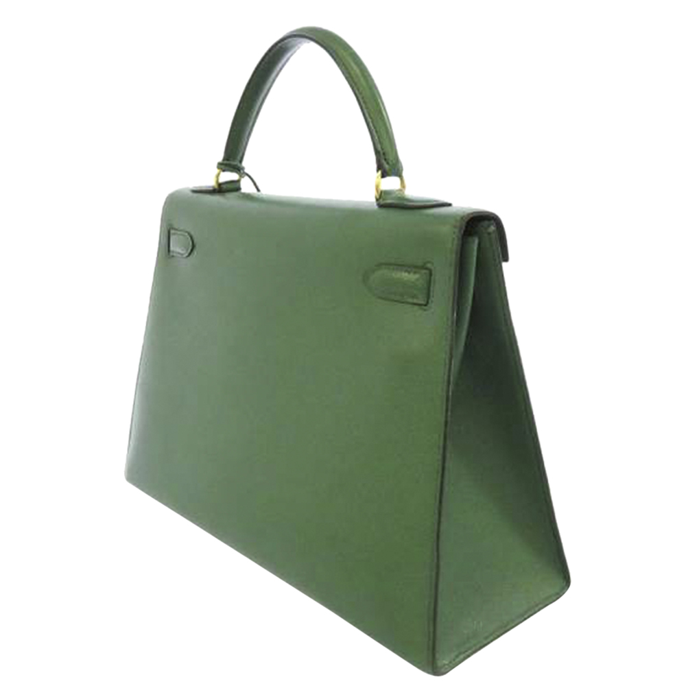 

Hermes Green Courchevel Leather Gold Hardware Kelly 28 Bag
