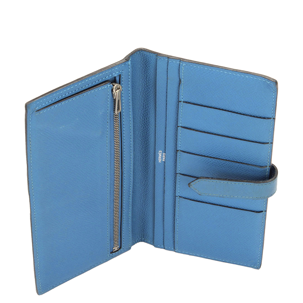 

Hermes Blue Epsom Leather Bearn Wallet
