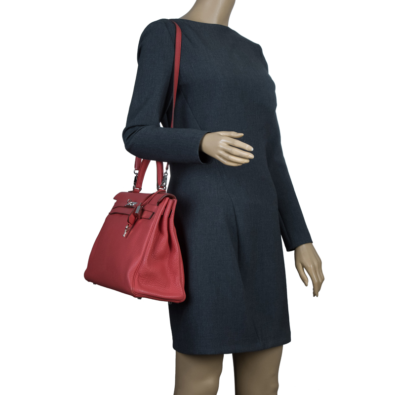 

Hermes Crevette Pink Clemence Palladium Hardware Kelly Retourne 35 Bag