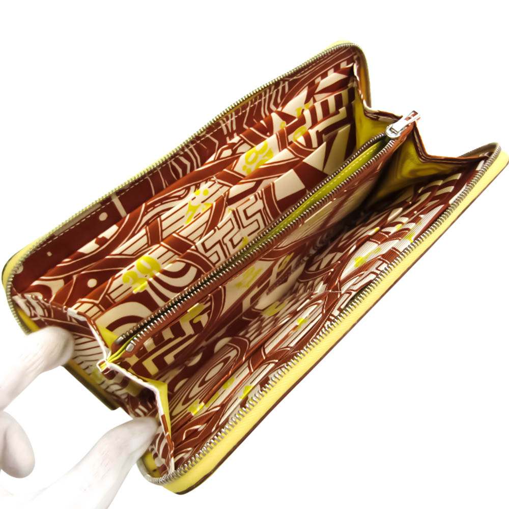 

Hermes Yellow Epsom Leather Silk Azap Long Wallet