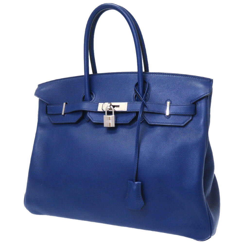 

Hermes Blue Taurillon Clemence Leather Palladium Hardware Birkin 35 Bag