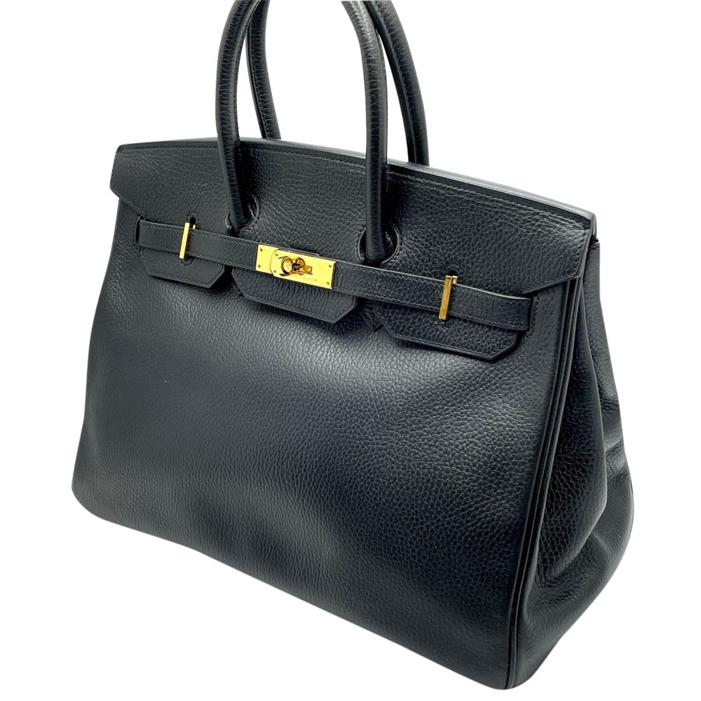 

Hermes Black Ardennes Leather Gold Hardware Birkin 35 Bag
