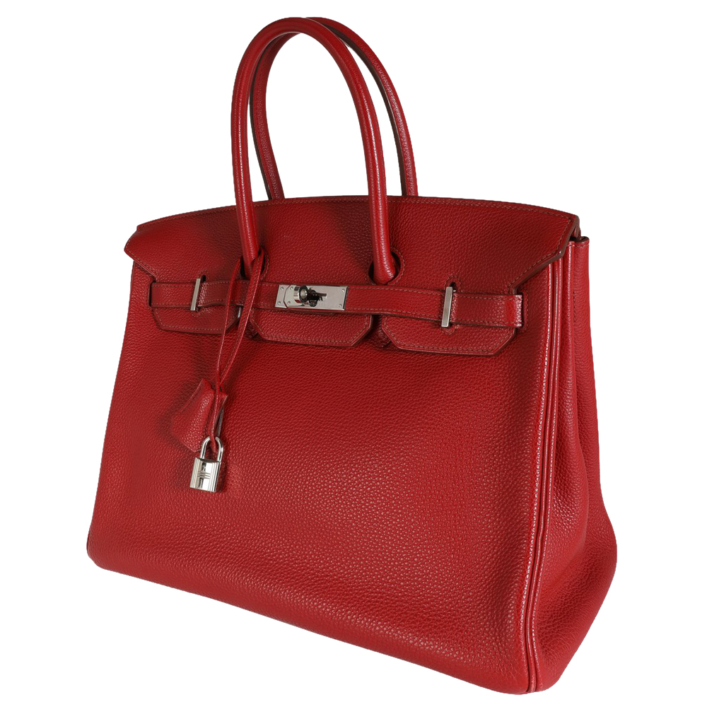 

Hermes Red/Rouge Casaque Togo Leather Palladium Hardware Birkin 35 Bag