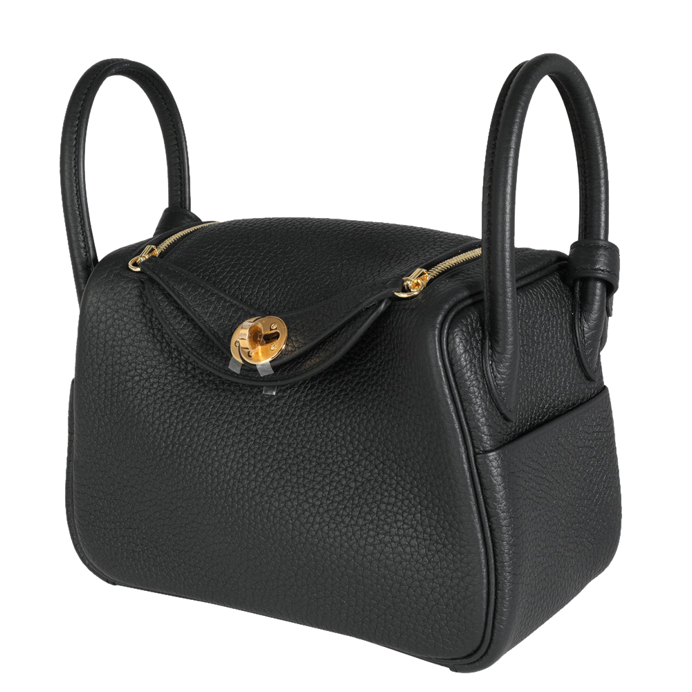 

Hermes Black Clemence Leather Mini Lindy 20 Shoulder Bag (2021)