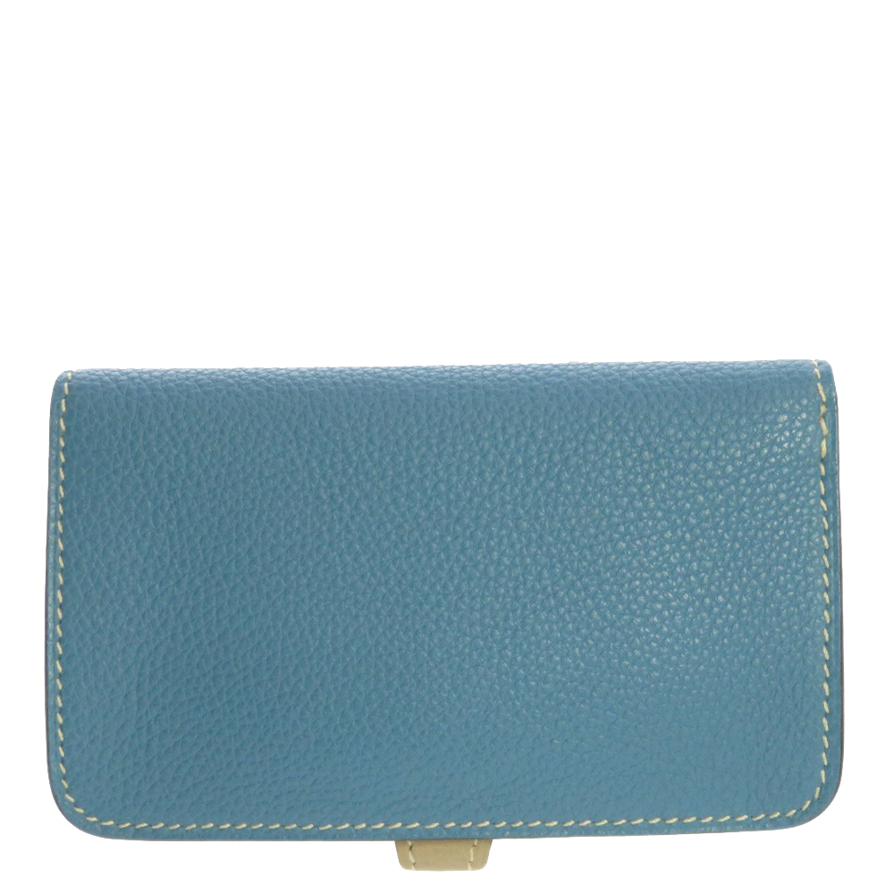 

Hermes Blue Leather Coin Case Dogon Wallet