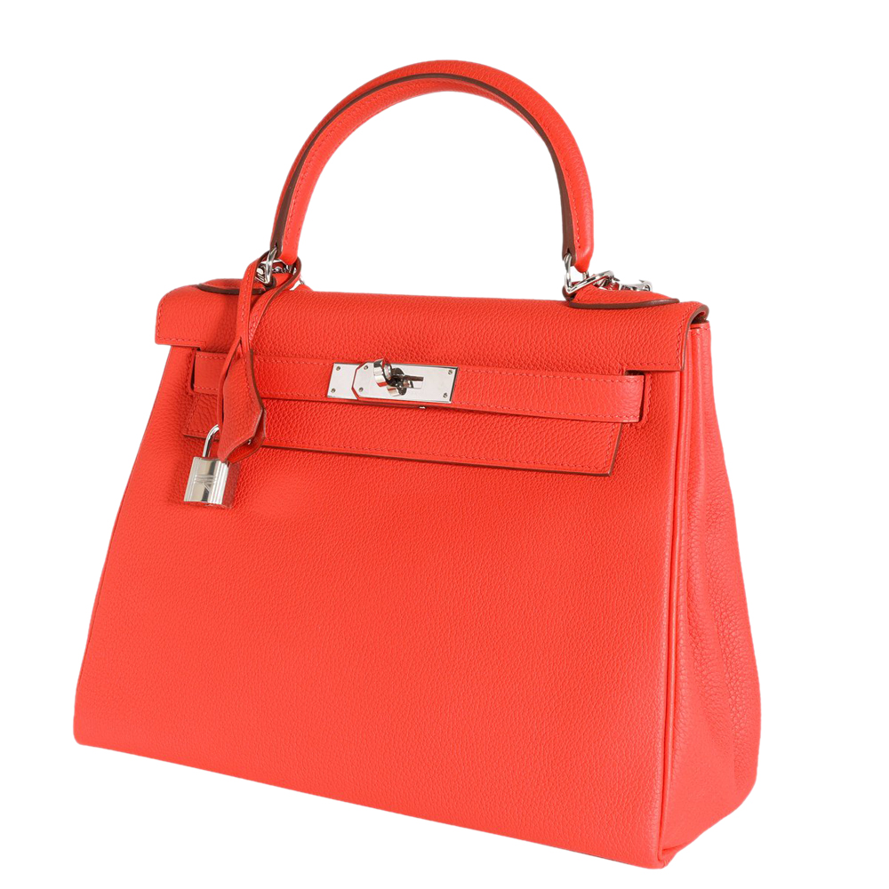 

Hermes Red Leather Evercolor Palladium Hardware Retourne Kelly 28 Bag
