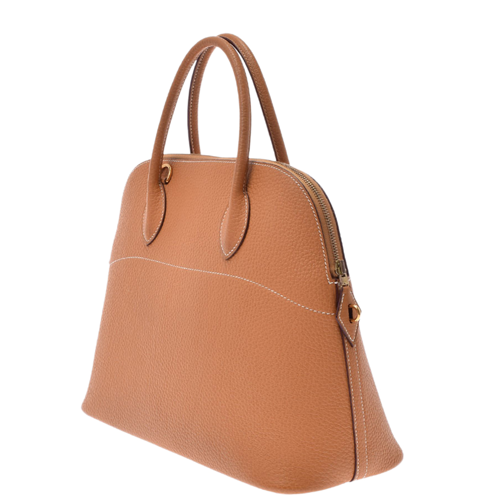 

Hermes Brown Leather Bolide 37 Satchel Bag
