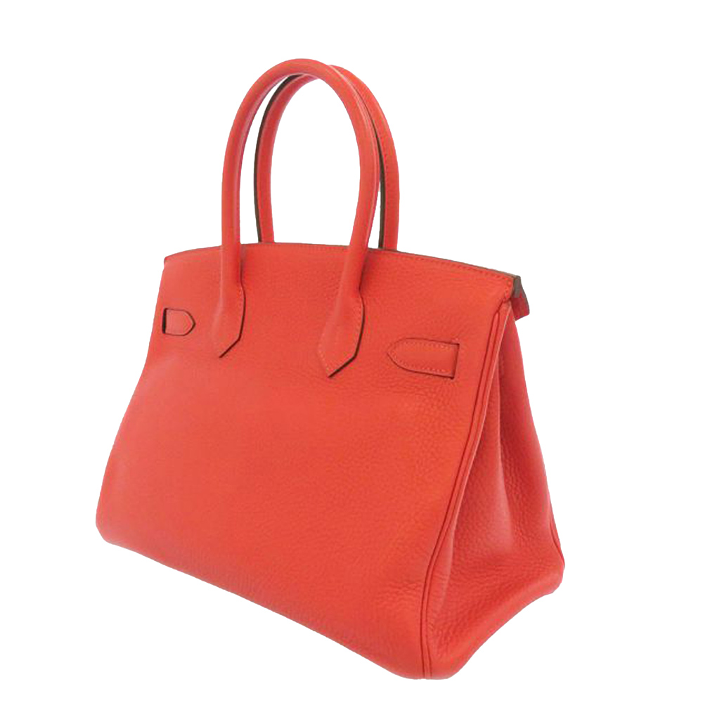 

Hermes Red Taurillon Clemence Leather Palladium Hardware Birkin 30 Bag