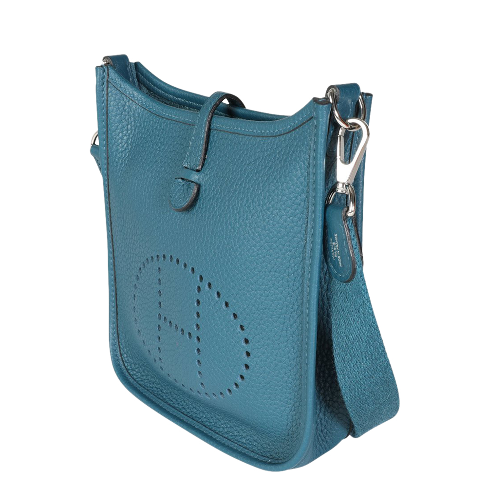 

Hermes Blue Clemence Leather Amazone Evelyne TPM Shoulder Bag