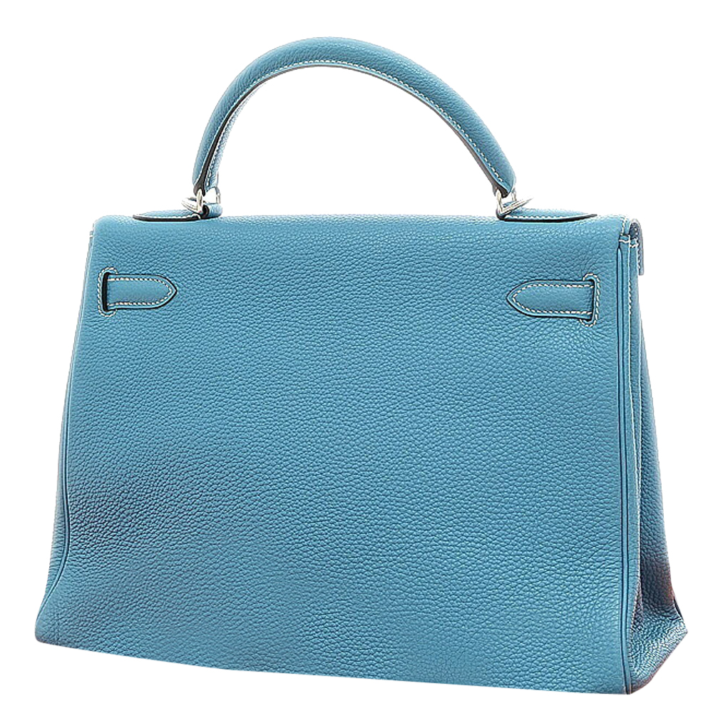 

Hermes Blue Togo Leather Palladium Hardware Kelly Retourne 32 Bag