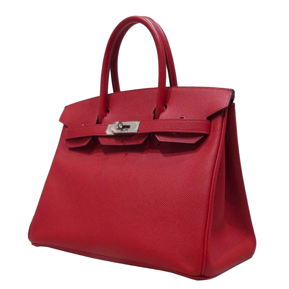 

Hermes Red Epsom Leather Palladium Hardware Birkin 30 Bag