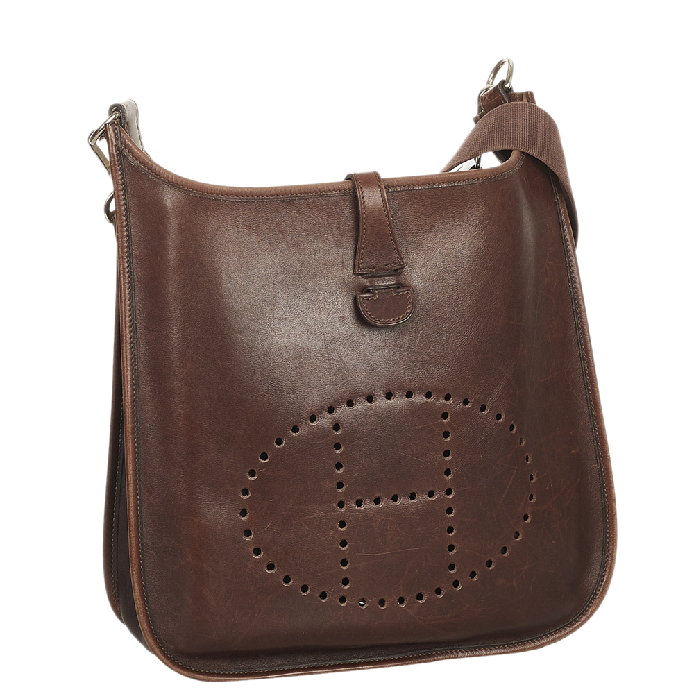 

Hermes Brown Calf Leather Evelyne I GM Shoulder Bag