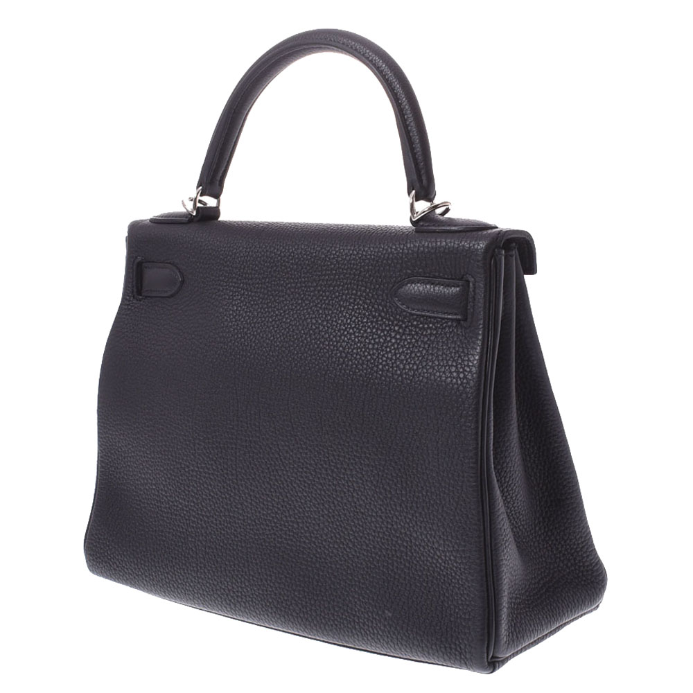 

Hermes Black Togo Leather Palladium Hardware Kelly 28 Bag