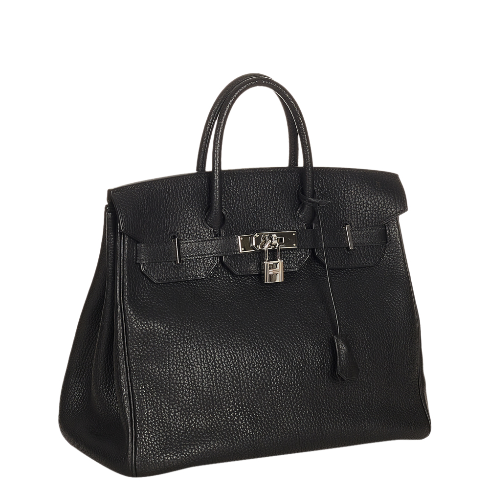 

Hermes Black Clemence Leather Palladium Hardware Birkin 30 Bag