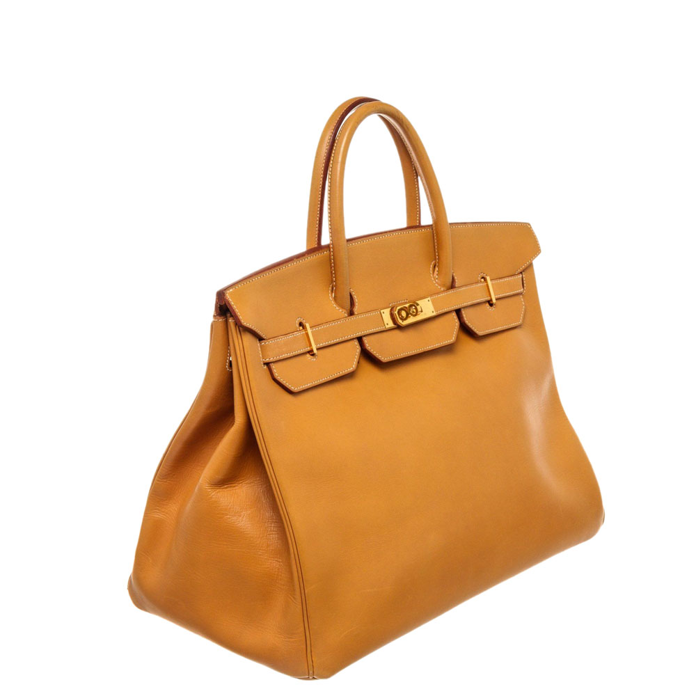 

Hermes Brown Leather Gold Hardware Birkin 40 Bag