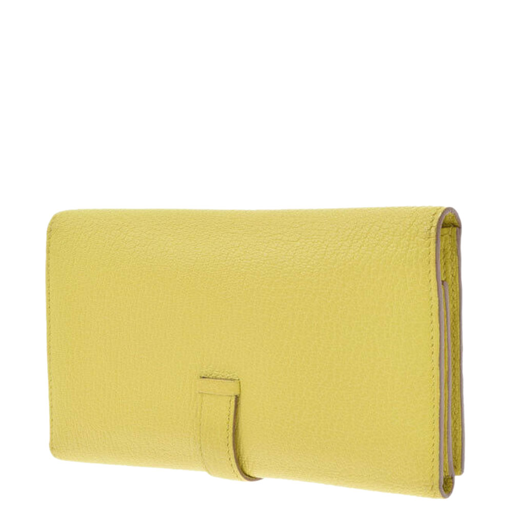 

Hermes Yellow Leather Bearn Trifold Wallet