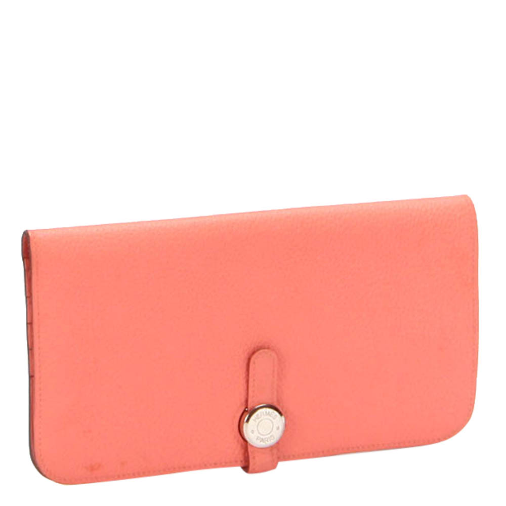 

Hermes Pink Leather Dogon Wallet