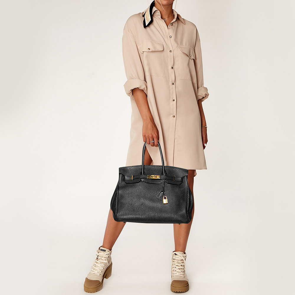 

Hermès Black Togo Leather Gold Plated Birkin 35 Bag