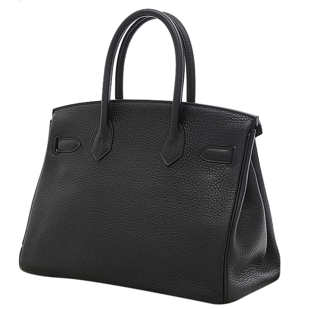 

Hermes Black Taurillon Clemence Leather Gold Hardware Birkin 30 Bag