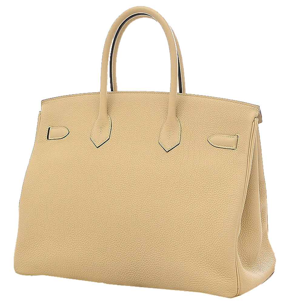 

Hermes Beige/Grey Togo Leather Palladium Hardware Birkin 35 Bag