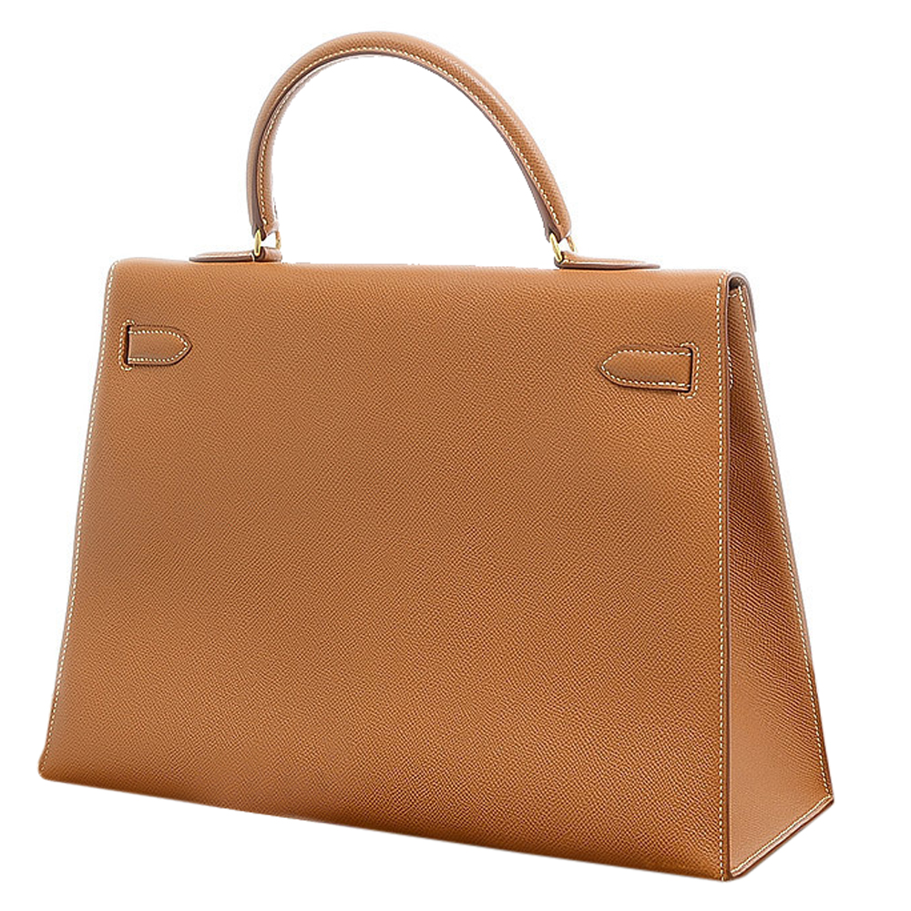 

Hermes Gold Courchevel Leather Gold Hardware Kelly 35 Bag