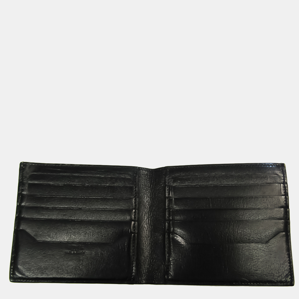 

Hermes Osaka Unisex Buffalo Leather Bill Wallet (bi-fold) Black BF541069