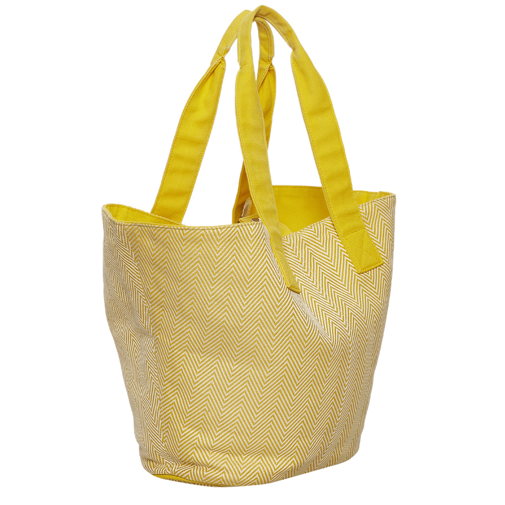 

Hermes Yellow Canvas Fabric Panier De Plage Tote Bag