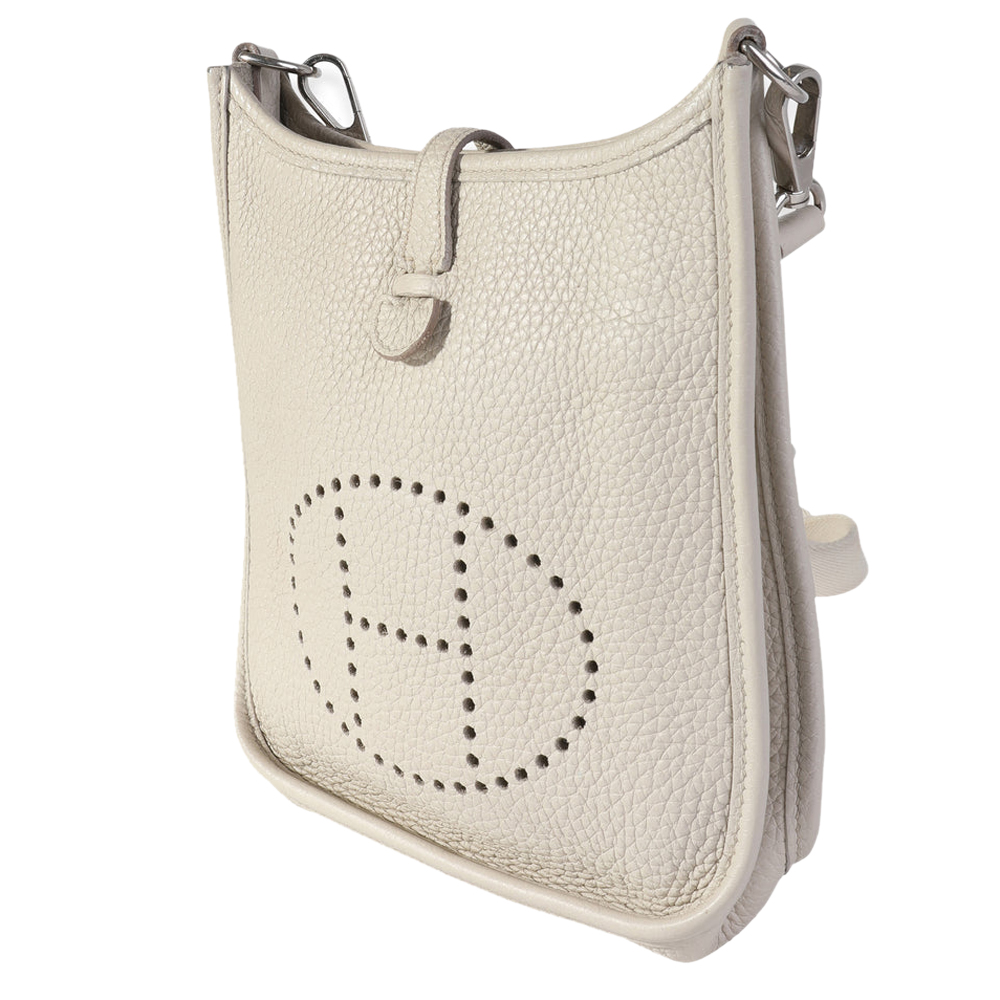 

Hermes White Clemence Leather Amazone Evelyne TPM Shoulder Bag