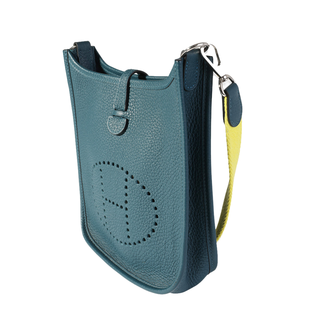 

Hermes Blue Clemence Leather Amazone Evelyne TPM Shoulder Bag