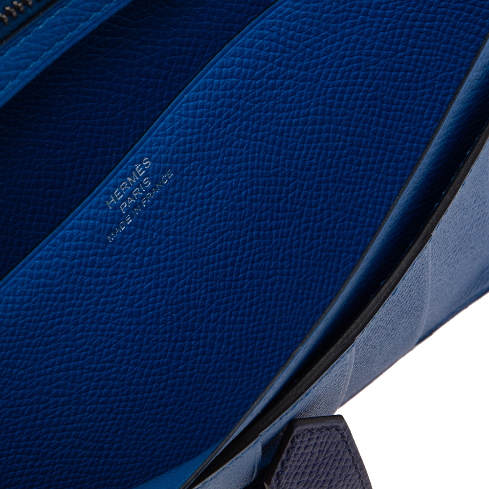 

Hermès Bleu Encre Epsom Leather Bearn Wallet, Blue