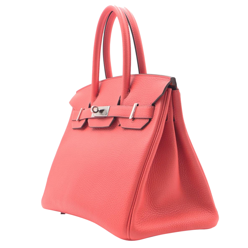 

Hermes Pink Clemence Leather Palladium Hardware Birkin 30 Bag