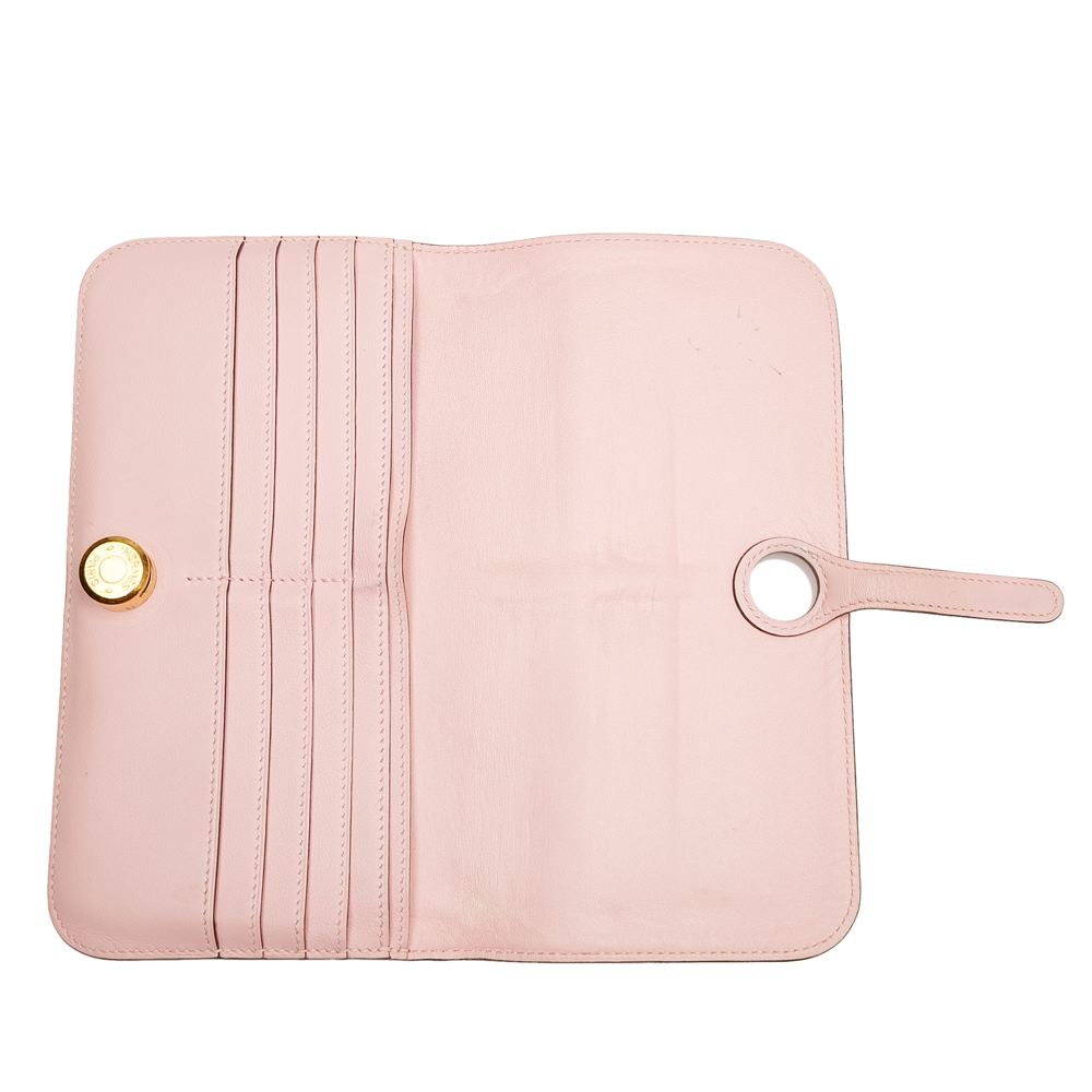 

Hermes Pink Calf Leather Dogon Long Wallet