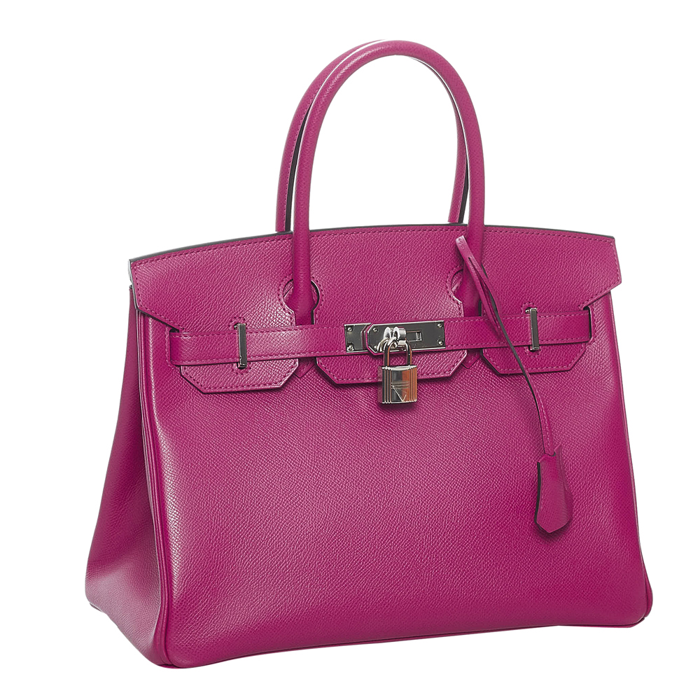 

Hermes Pink Epsom Leather Palladium Hardware Birkin 30 Bag