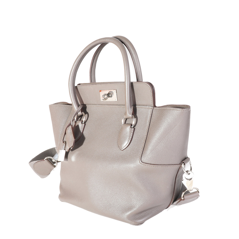 

Hermes Grey Leather Toolbox 20 Satchel Bag