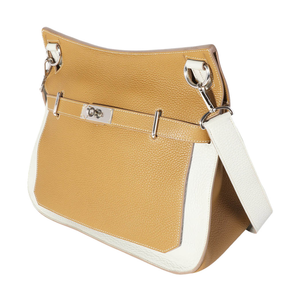 

Hermes Brown/White Clemence Leather Jypsiere 34 Shoulder Bag