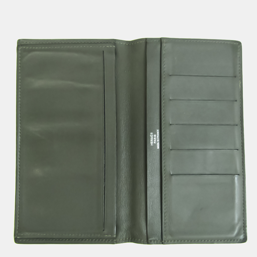 

Hermes Citizen Twill Long Silk Inn Unisex Leather Bill Wallet (bi-fold) BF542113, Black