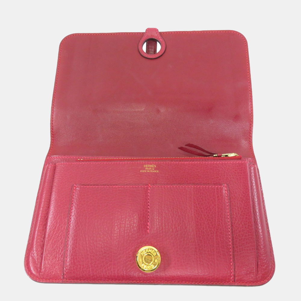 

Hermes Dogon GM long wallet leather ladies HERMES, Red