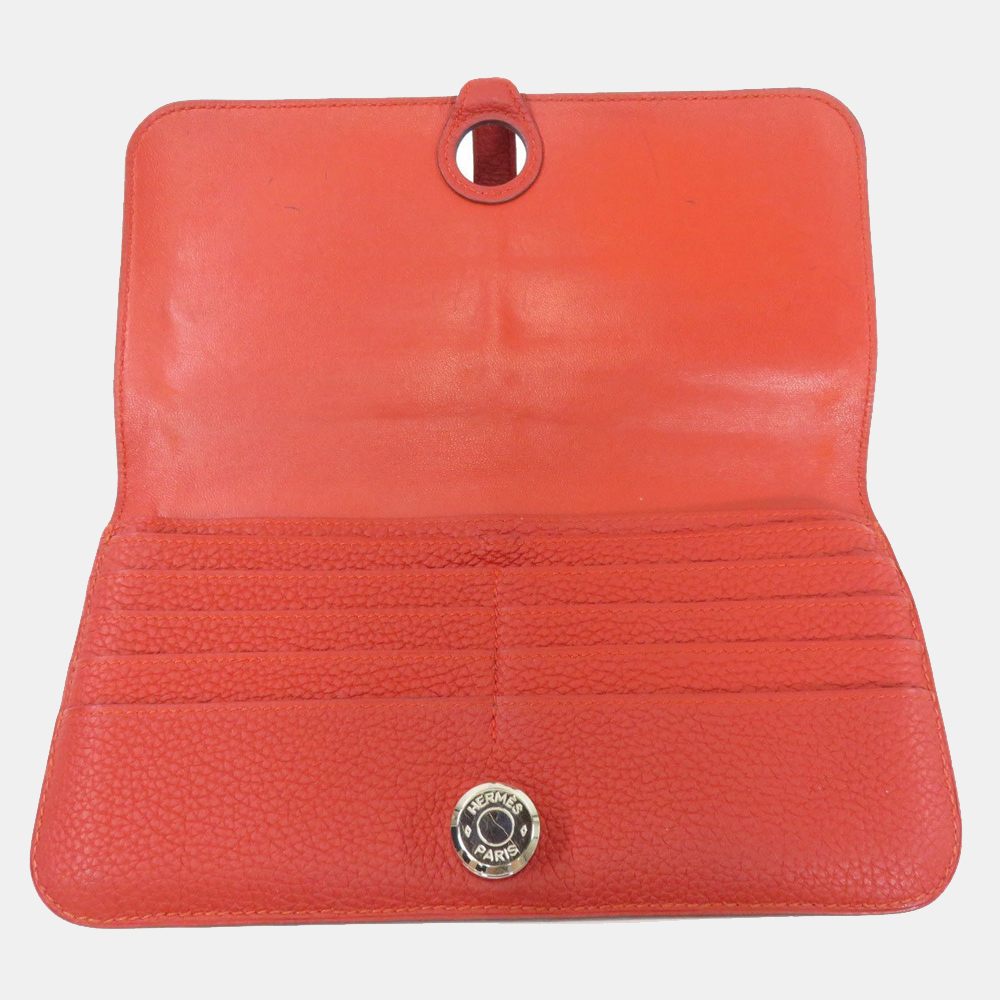 

Hermes Dogon Long Red Purse Taurillon Ladies HERMES