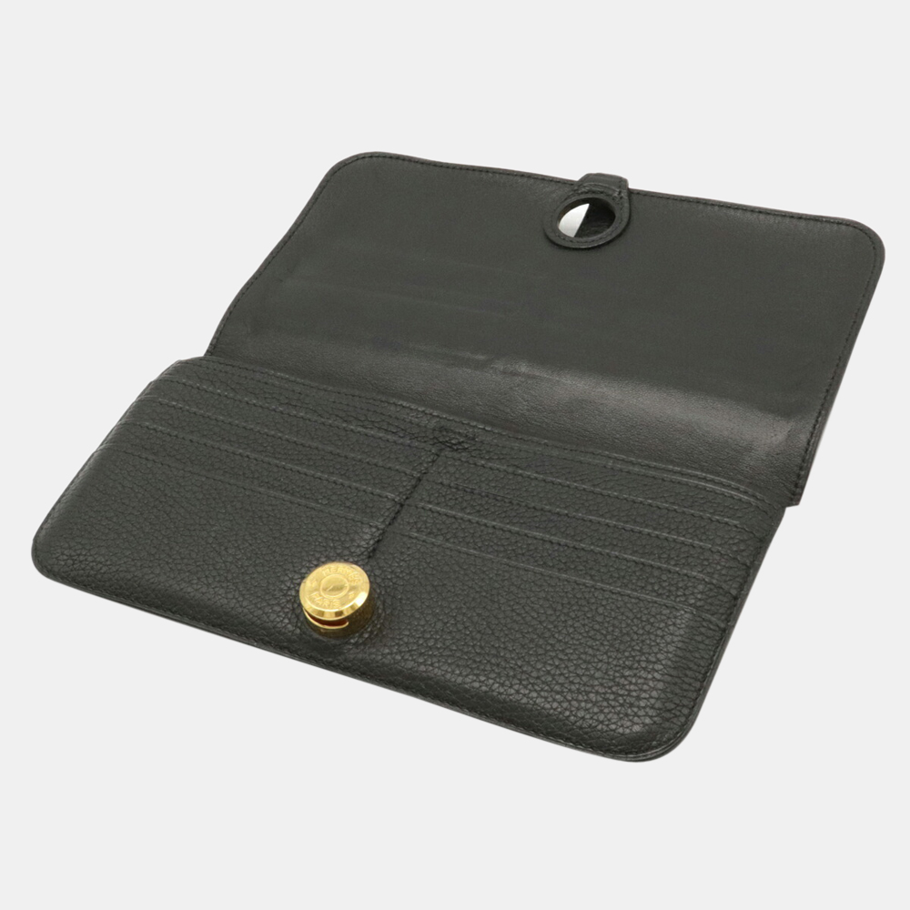 

Hermes Dogon Long Bi-fold wallet Togo Leather Black O engraved