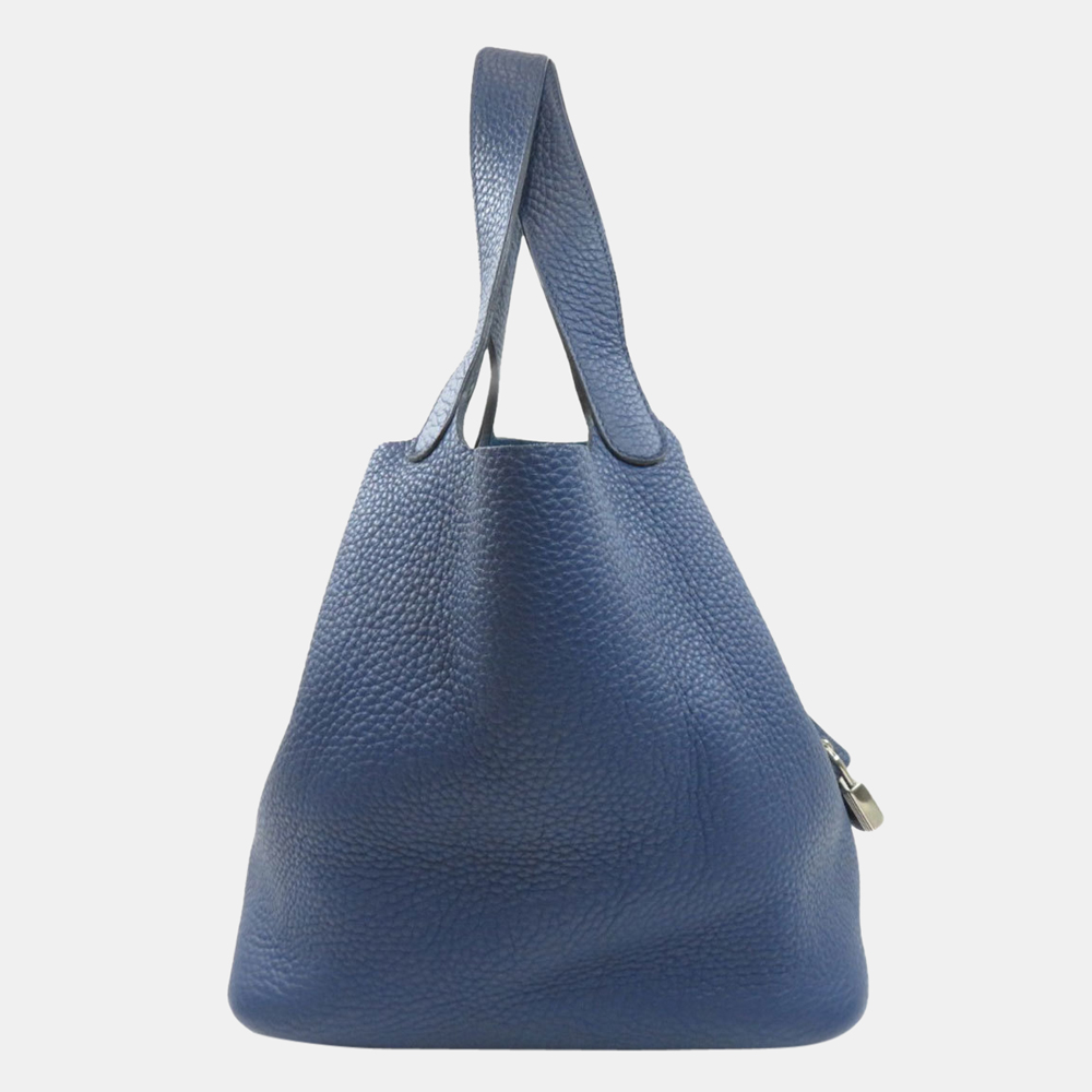 

Hermes Picotan Lock MM Taurillon Handbag Ladies, Blue