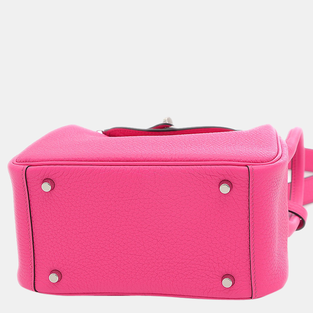 

Hermes Mini Lindy 20 Taurillon Rose Shocking Handbag Shoulder Bag, Pink