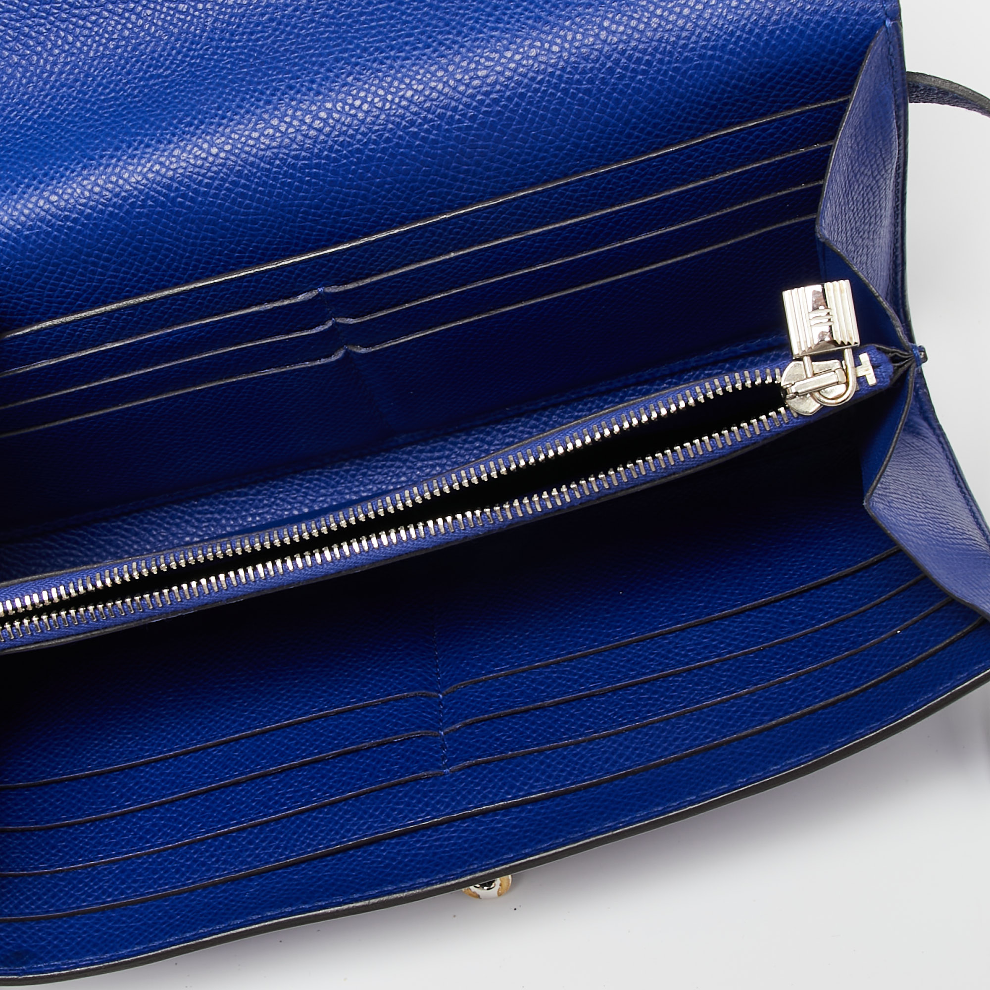 

Hermes Blue Electric Epsom Leather Kelly Classic Wallet